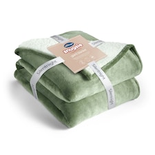 Silentnight Snugsie Giant Blanket, Sherpa Fleece Lined, Green, 240 x 180 cm