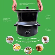Hamilton Beach 'The Comfort Cook' 3.5L Black Slow Cooker thumbnail 8
