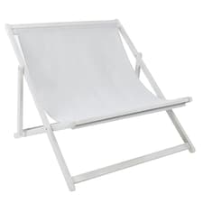 Charles Bentley FSC Certified Eucalyptus White Washed Double Deck Chair - Grey thumbnail 2