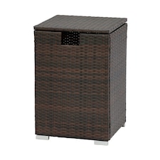 Teamson Home Wicker Gas Tank Table for Fire Pits for 20 lb Propane Tank Cover, Brown
