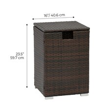 Teamson Home Wicker Gas Tank Table for Fire Pits for 20 lb Propane Tank Cover, Brown thumbnail 3