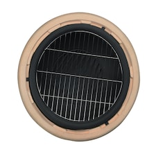 Teamson Home 27in Outdoor Round Wood Burning Fire Pit with Light Concrete and Steel Base, Stone/Black thumbnail 3