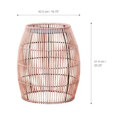 Teamson Home Patio Cylinder Bamboo Side Table with Iron Tabletop - Large thumbnail 3