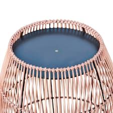 Teamson Home Patio Cylinder Bamboo Side Table with Iron Tabletop - Large thumbnail 5