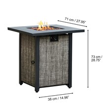 Teamson Home 28in Textilene Base Metal Top Propane Gas Fire Pit thumbnail 3