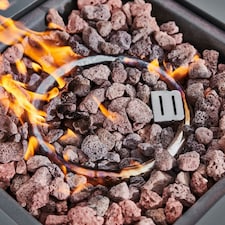 Teamson Home 28in Textilene Base Metal Top Propane Gas Fire Pit thumbnail 5