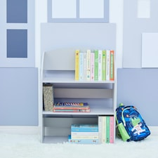 Teamson Kids Children's 3 Shelf Bookcase, Grey thumbnail 2