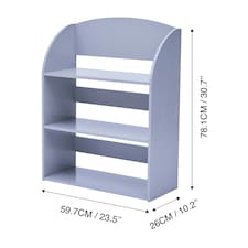 Teamson Kids Children's 3 Shelf Bookcase, Grey thumbnail 5