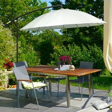 Outsunny 3(m) Cantilever Shanghai Parasol w/ Crank Handle, Cross Base, Off-White thumbnail 2
