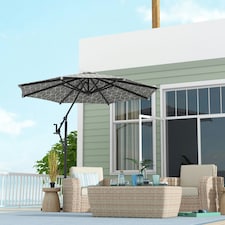 Outsunny 2-in-1 Cantilever Parasol and Parasol with 360 Rotation thumbnail 2