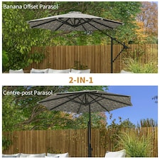 Outsunny 2-in-1 Cantilever Parasol and Parasol with 360 Rotation thumbnail 3