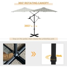 Outsunny 2-in-1 Cantilever Parasol and Parasol with 360 Rotation thumbnail 4