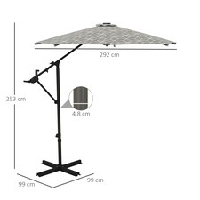Outsunny 2-in-1 Cantilever Parasol and Parasol with 360 Rotation thumbnail 5