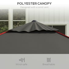 Outsunny Sun Parasol with Vent, Table Umbrella for Patio, Garden, Pool, Grey thumbnail 4