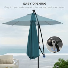 Outsunny 3(m) Cantilever Parasol with Cross Base, Crank Handle, Tilt, Cream thumbnail 5