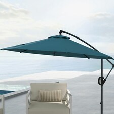 Outsunny 3(m) Cantilever Parasol with Cross Base, Crank Handle, Tilt, Cream thumbnail 8