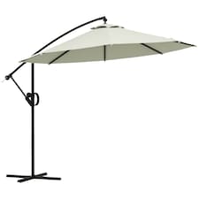 Outsunny 3(m) Cantilever Parasol with Cross Base, Crank Handle, Tilt, Cream thumbnail 9