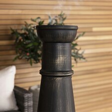Charles Bentley 120cm Extra-Large Open Bowl Mesh Cast Iron Chiminea Patio Heater - Black thumbnail 3