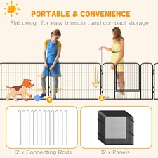 Heavy Duty Puppy Play Pen, 12 Panels Pet Exercise Pen, for Indoors, Outdoors thumbnail 5