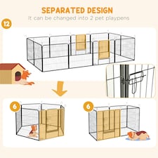 Heavy Duty Puppy Play Pen, 12 Panels Pet Exercise Pen, for Indoors, Outdoors thumbnail 6