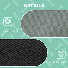 PawHut 92cm Elevated Dog Bed Cooling Raised Pet Cot UV Protection Canopy Grey thumbnail 4