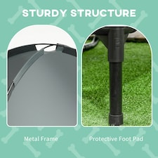 PawHut 92cm Elevated Dog Bed Cooling Raised Pet Cot UV Protection Canopy Grey thumbnail 8