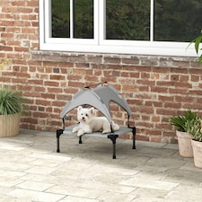 PawHut Cooling Raised Dog Bed w/ Breathable Mesh, for Mini, S Dogs - Light Grey thumbnail 2