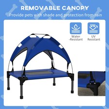 PawHut Cooling Raised Dog Bed Breathable Mesh for Mini S Dogs Blue thumbnail 3