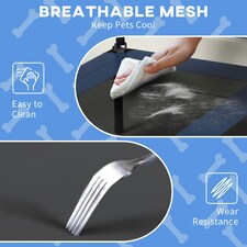 PawHut Cooling Raised Dog Bed w/ Breathable Mesh, for M, L Dogs - Dark Blue thumbnail 9