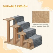 PawHut Four-Step Portable Dog Stairs, Washable Plush Cover, for Small Pets thumbnail 10
