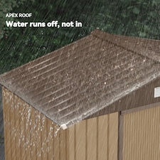 Outsunny 7 x 4ft Garden Shed Storage w/ Foundation Kit, Vents, Light Brown thumbnail 6