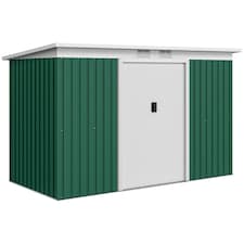 Outsunny 9 x 4FT Metal Garden Storage Shed w/ 2 Door, Dark Green