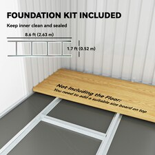 Outsunny 9 x 4FT Metal Garden Storage Shed w/ 2 Door, Dark Green thumbnail 5