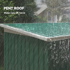 Outsunny 9 x 4FT Metal Garden Storage Shed w/ 2 Door, Dark Green thumbnail 6