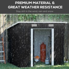 Outsunny 7 x 4ft Outdoor Garden Storage Shed for Backyard Patio Black thumbnail 4