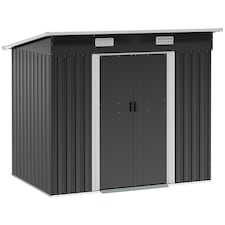 Outsunny 7 x 4ft Outdoor Garden Storage Shed for Backyard Patio Black thumbnail 6