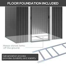 Outsunny 7 x 4ft Outdoor Garden Storage Shed for Backyard Patio Black thumbnail 8