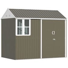 Outsunny 8 x 6ft Metal Garden Shed Outdoor Storage Shed with Doors Window