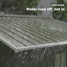 Outsunny 9 x 6FT Galvanised Garden Storage Shed with Sliding Door, Light Green thumbnail 6