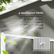 Outsunny 8 x 6ft Garden Storage Shed w/ Double Sliding Door Outdoor Light Grey thumbnail 5