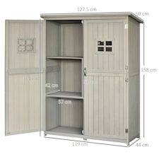Outsunny Garden Shed Outdoor Storage Unit with Asphalt Roof, 3 Shelves thumbnail 10
