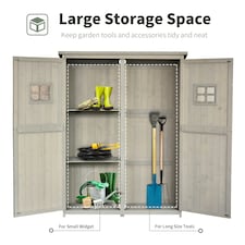 Outsunny Garden Shed Outdoor Storage Unit with Asphalt Roof, 3 Shelves thumbnail 4
