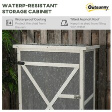 Outsunny Garden Shed Outdoor Tool Storage w/ 2 Shelve 75 x 56 x115cm Grey thumbnail 4