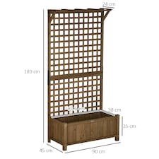 Outsunny Wood Planter with Trellis for Climbing Plants Vines Planter thumbnail 5