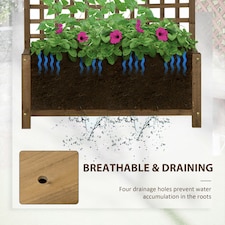 Outsunny Wood Planter with Trellis for Climbing Plants Vines Planter thumbnail 9
