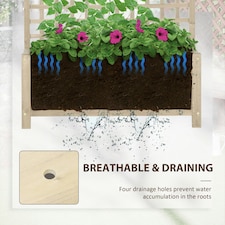 Outsunny Wood Planter with Trellis for Climbing Plants Vines Planter thumbnail 4