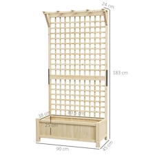 Outsunny Wood Planter with Trellis for Climbing Plants Vines Planter thumbnail 5