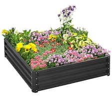 Outsunny Raised Garden Bed Metal Patio Backyard Flower Vegetable Plant