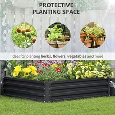 Outsunny Raised Garden Bed Metal Patio Backyard Flower Vegetable Plant thumbnail 8