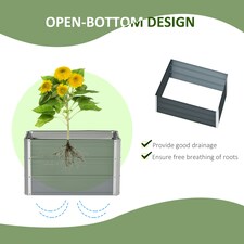 Outsunny Raised Garden Bed Metal Planter Box for Vegetables Flower thumbnail 3